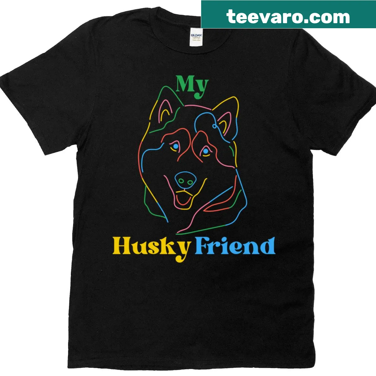Charming illustration of a husky on a T-shirt for dog lovers. — on a men's t-shirt