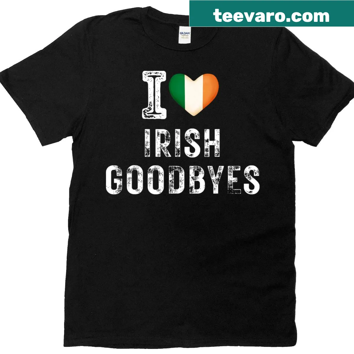 Funny T-shirt with 'I Love Irish Goodbye' text for St. Patrick's Day — on a men's t-shirt