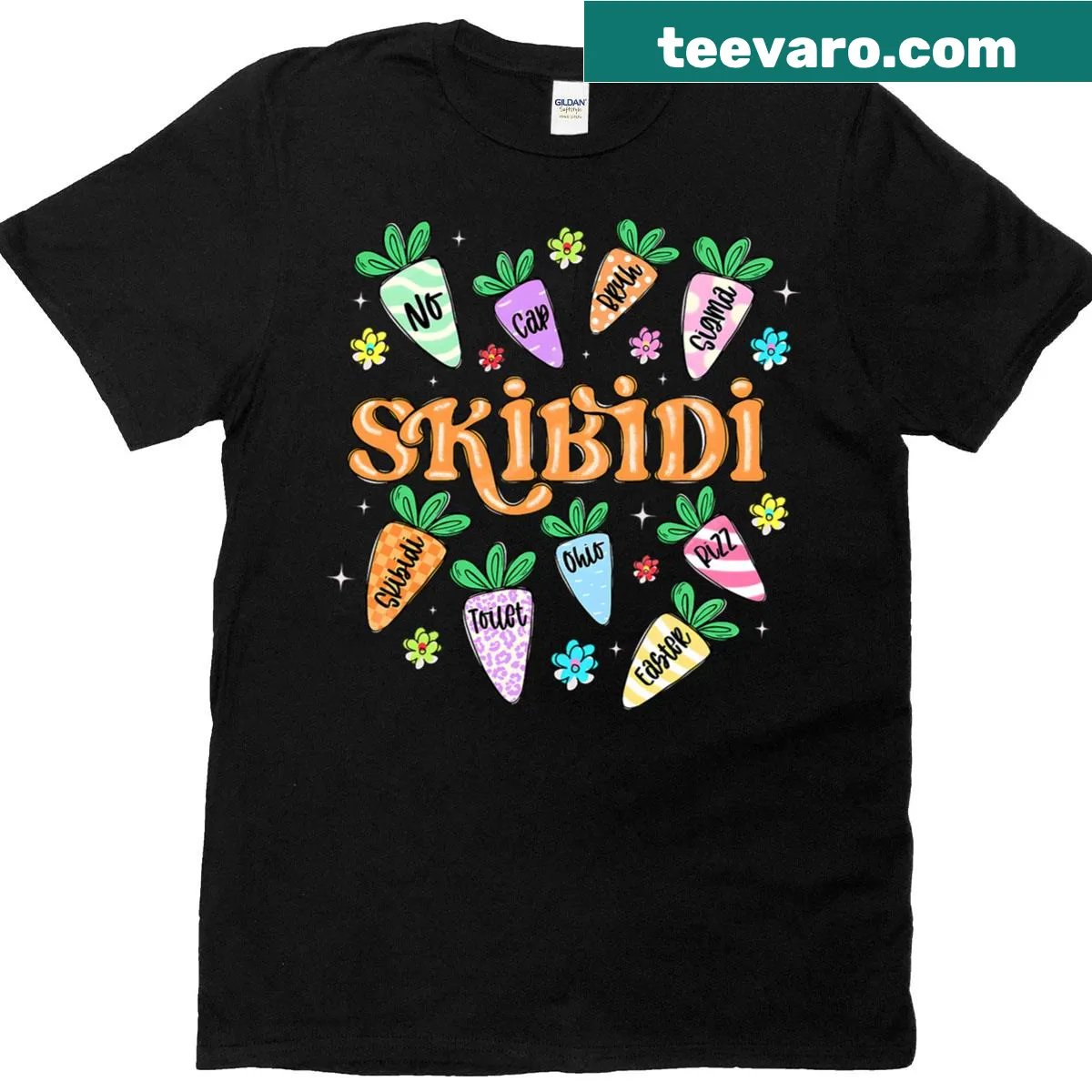 Easter-themed T-shirt featuring a playful cartoon bunny — on a men's t-shirt