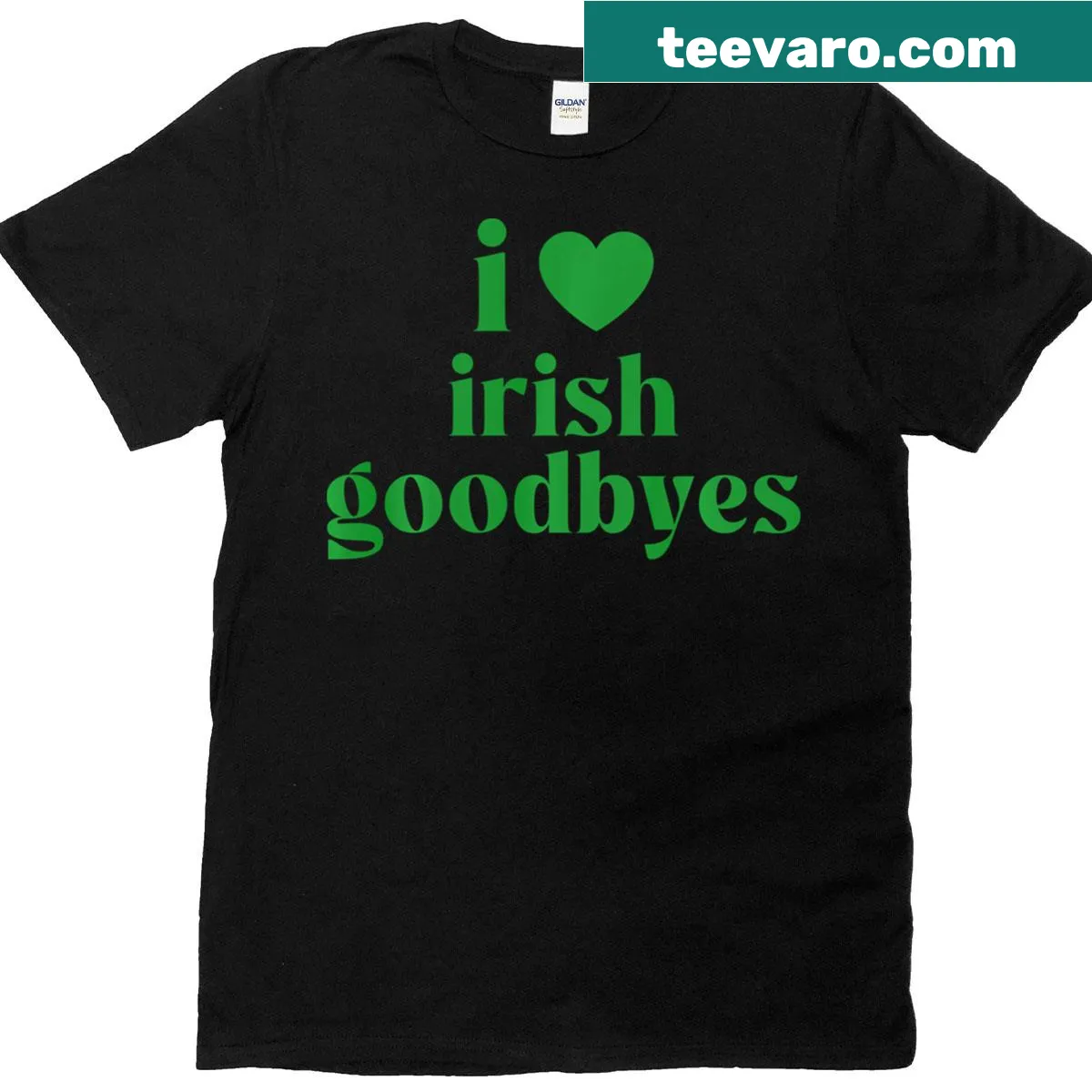 Playful St. Patrick's Day t-shirt with Irish goodbye theme. — on a men's t-shirt