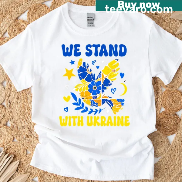 T-shirt depicting a dove to symbolize peace and support for Ukraine.