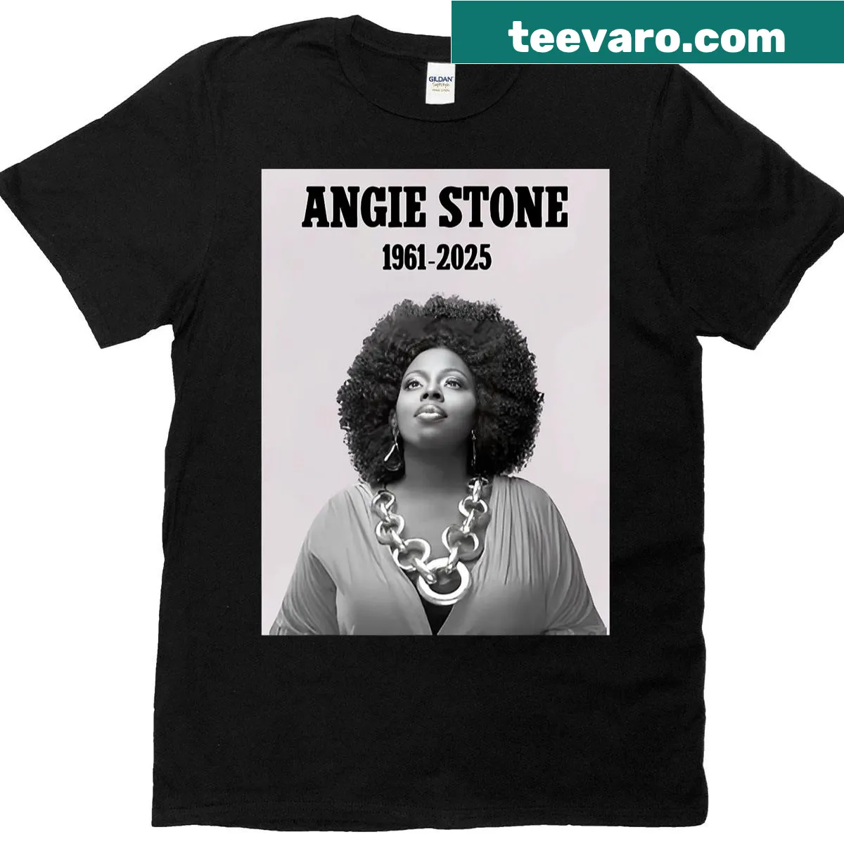 Tribute T-shirt in memory of Angie, including her years — on a men's t-shirt