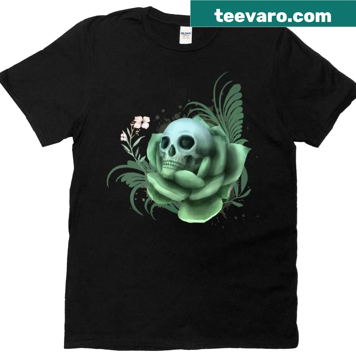 Illustration of a succulent skull on a stylish t-shirt. — on a men's t-shirt
