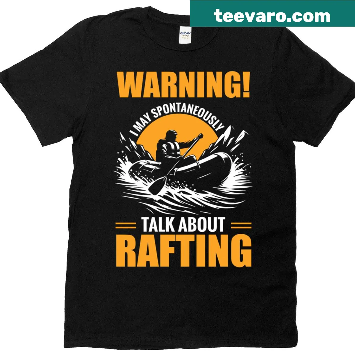 Motivational rafting-themed t-shirt for outdoor lovers. — on a men's t-shirt