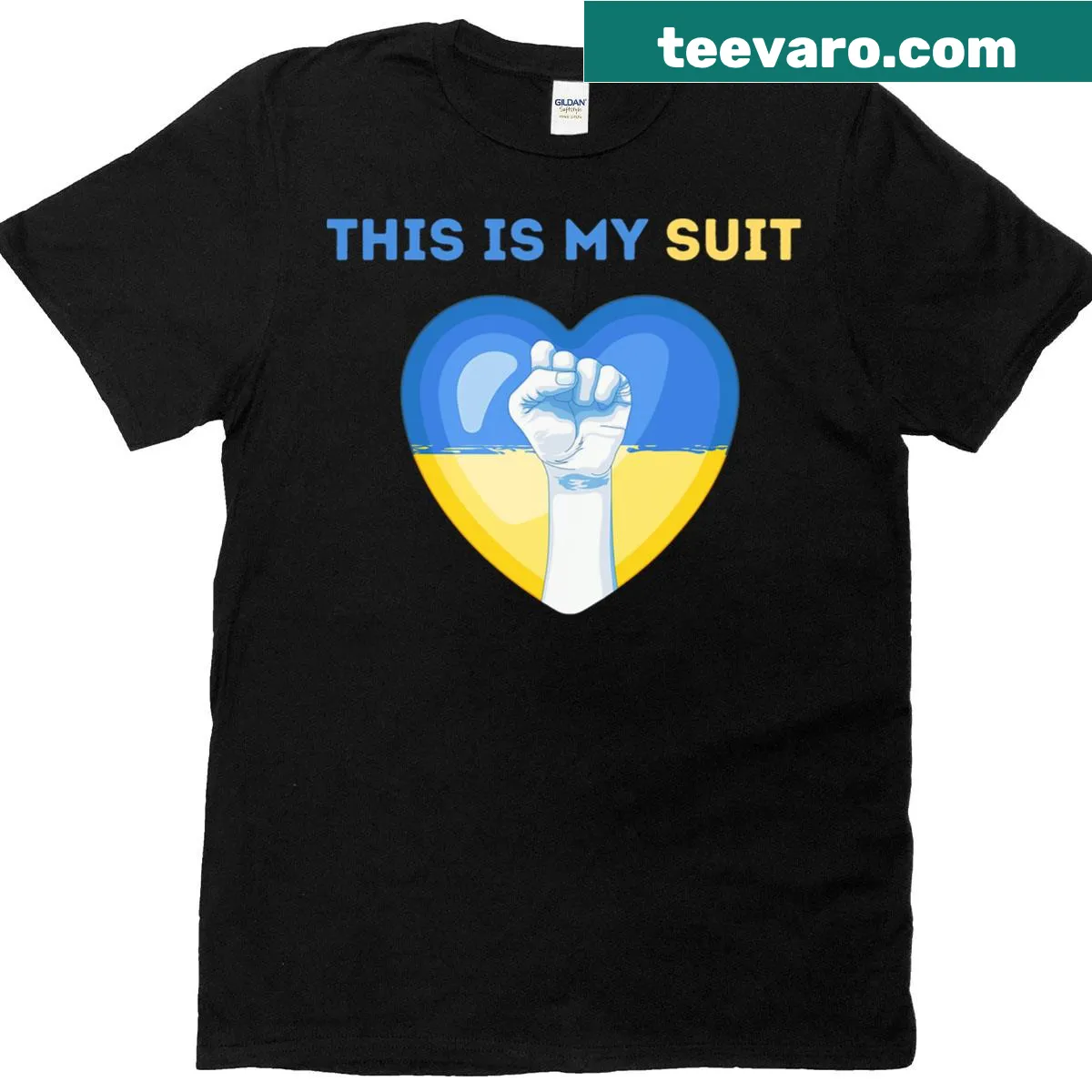 T-shirt with Ukrainian trident design supporting Zelensky. — on a men's t-shirt