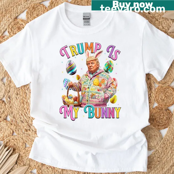 Easter-themed shirt with bunny and text Make Easter Great Again