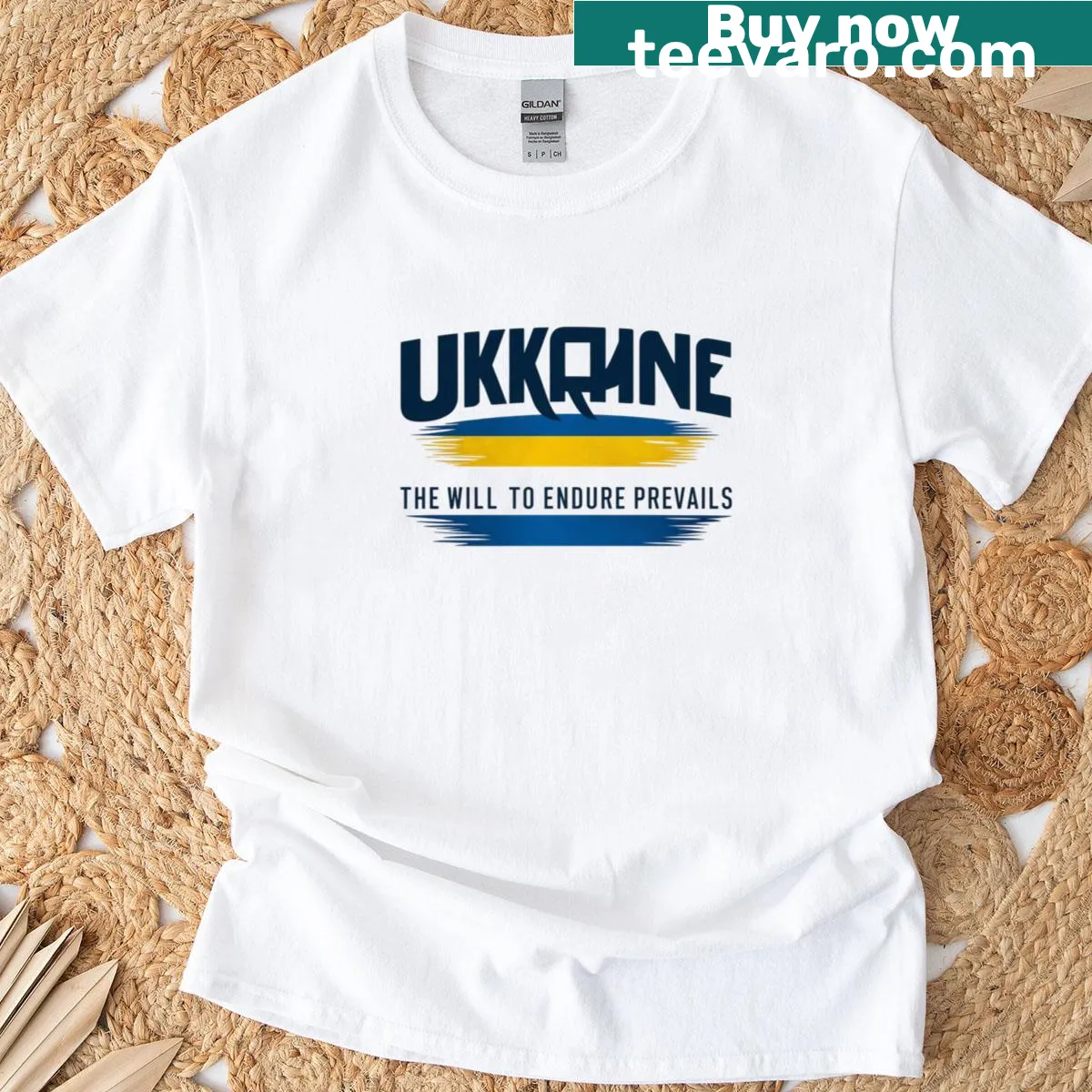 Text statement shirt: The Will To Endure Prevails — on a men's t-shirt