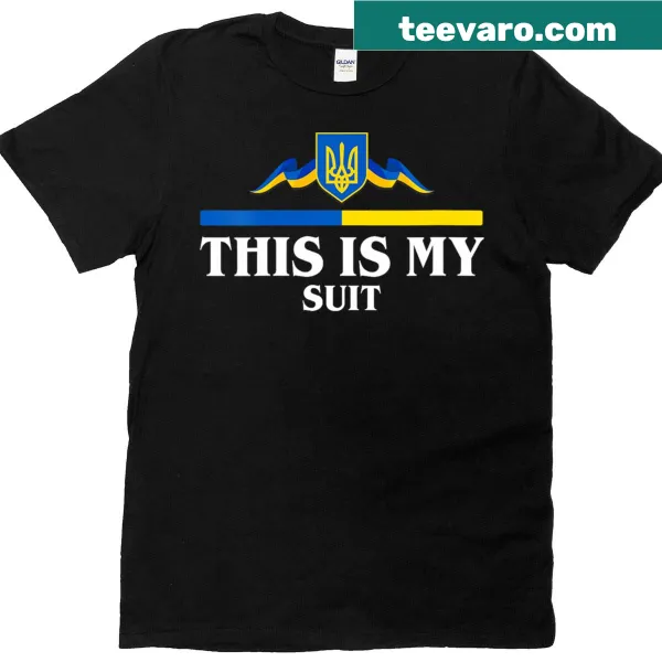 V-neck T-shirt with text supporting Zelensky and Ukraine