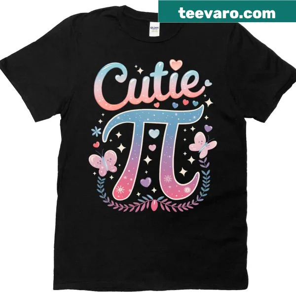 Cute 'Cutie Pi' graphic T-shirt designed for kids and math lovers