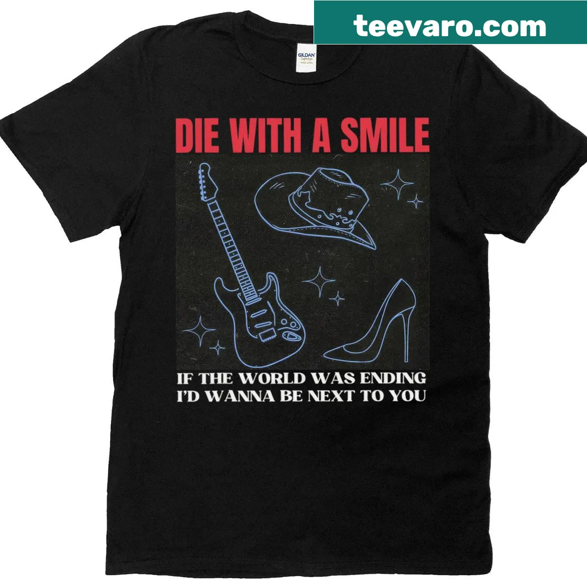 Funny text design saying 'Die With A Smile' — on a men's t-shirt