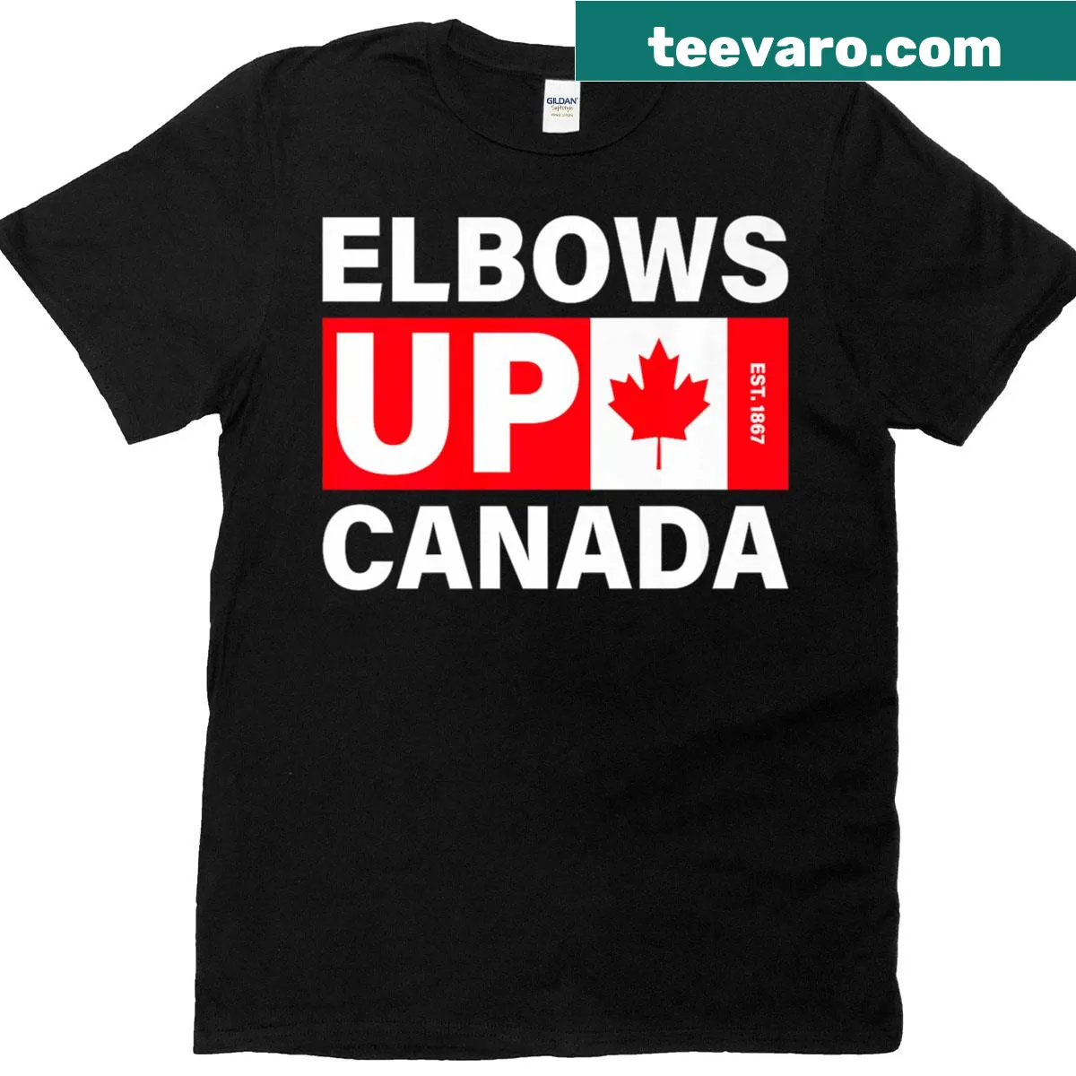 Vintage Maple Leaf T-shirt with bold graphic stating Canada Is Not For Sale. — on a men's t-shirt