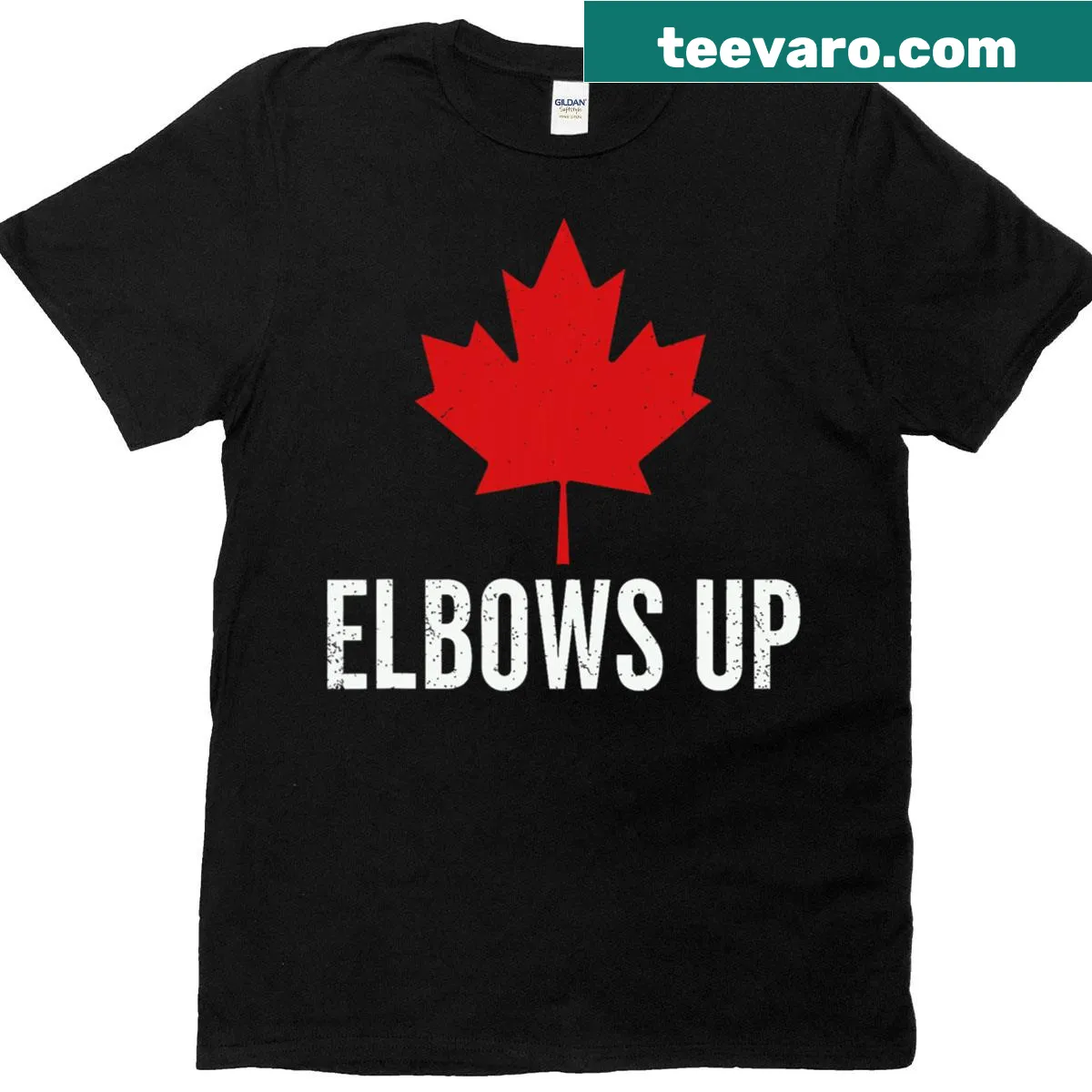 Proud Canadian T-shirt featuring TRUE North Strong And Free graphic. — on a men's t-shirt