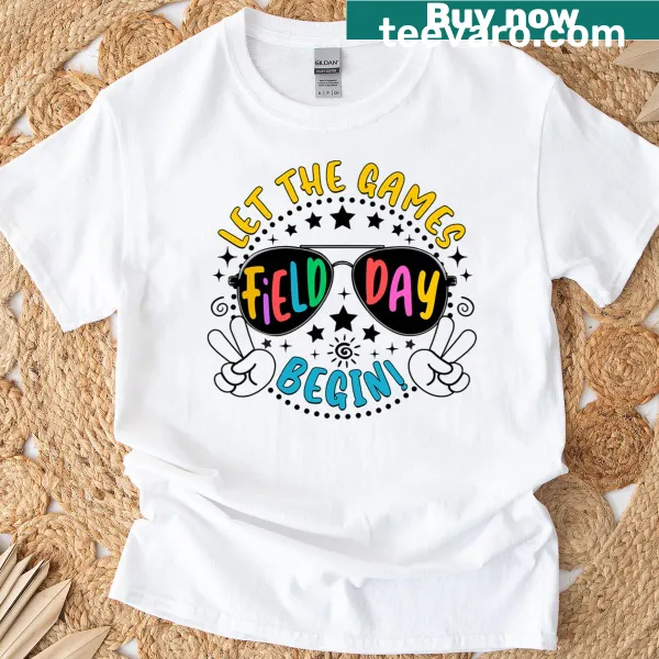 Playful 'Let The Games Begin' design for field day