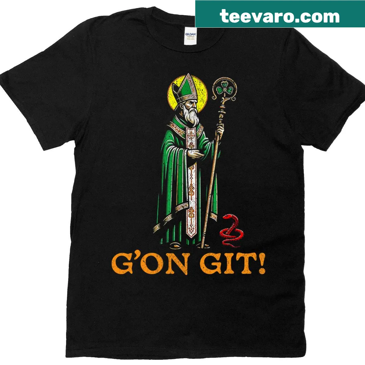 Humorous snake design for St. Patrick's Day. — on a men's t-shirt