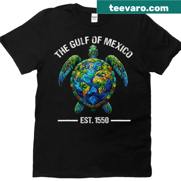 Vintage Gulf of Mexico turtle design on a t-shirt.