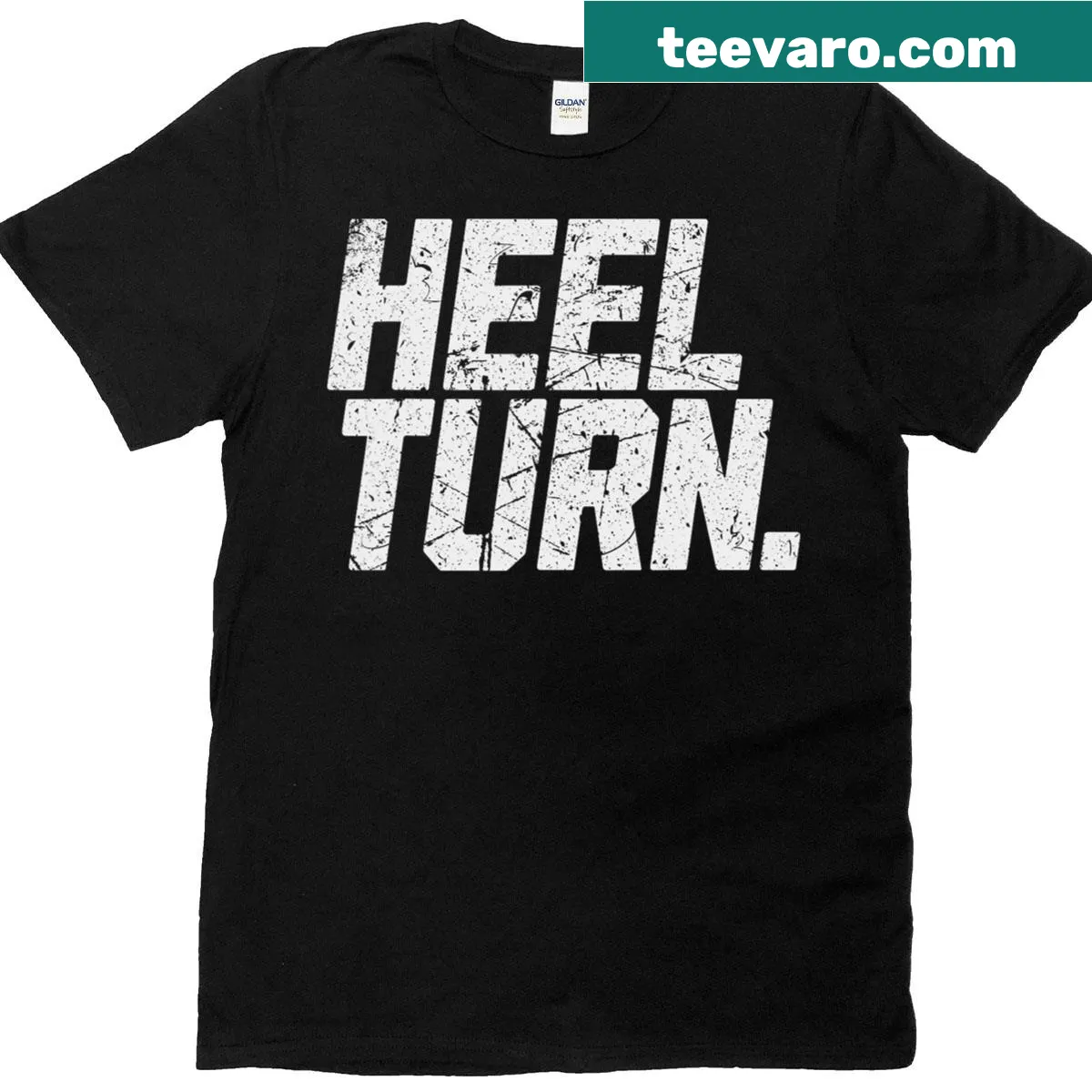 Funny wrestling themed T-shirt for men with 'Heel Turn Pro Wrestling' text — on a men's t-shirt