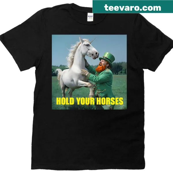 Funny St. Patrick's Day T-shirt with leprechaun and unicorn