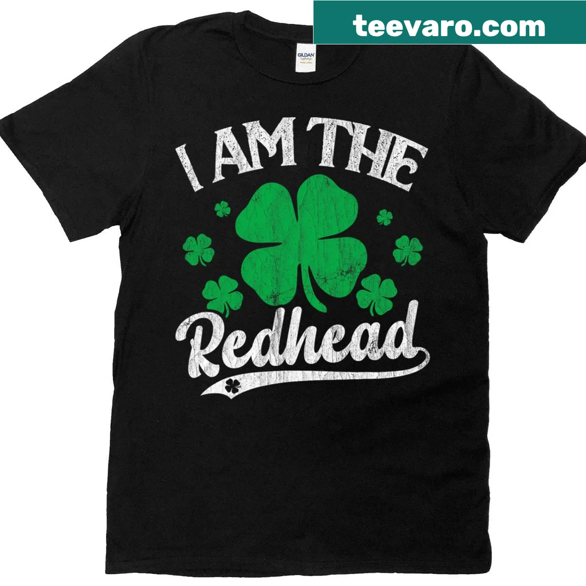 Funny St. Patrick's Day t-shirt with 'Dibs On The Redhead' text — on a men's t-shirt