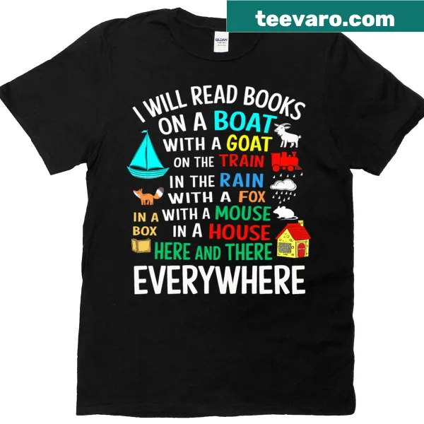 Kids' T-shirt with 'I Will Read Books On A Boat & Everywhere' text