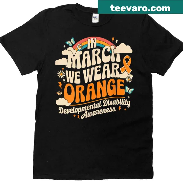 Awareness t-shirt with 'In March We Wear Orange' text