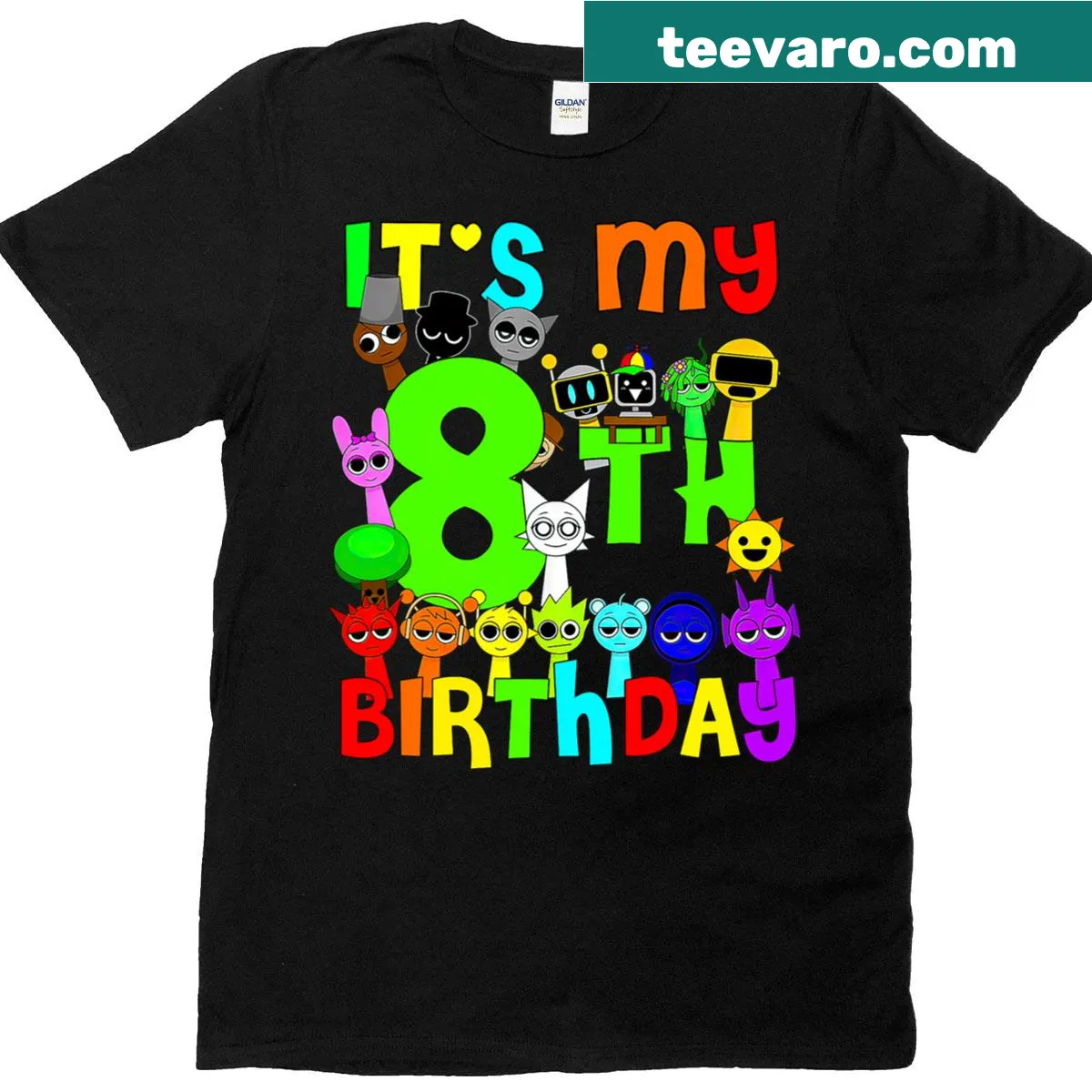 Birthday T-shirt for kids featuring 'It's My 8th Birthday' design — on a men's t-shirt