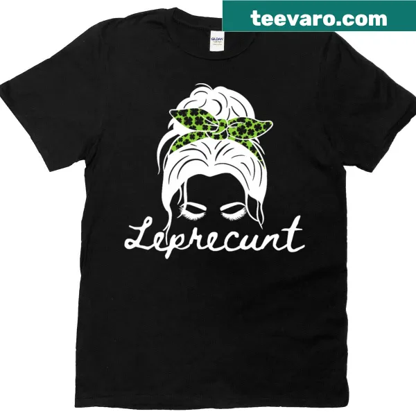 Sarcastic St. Patrick's Day t-shirt with messy bun and witty text