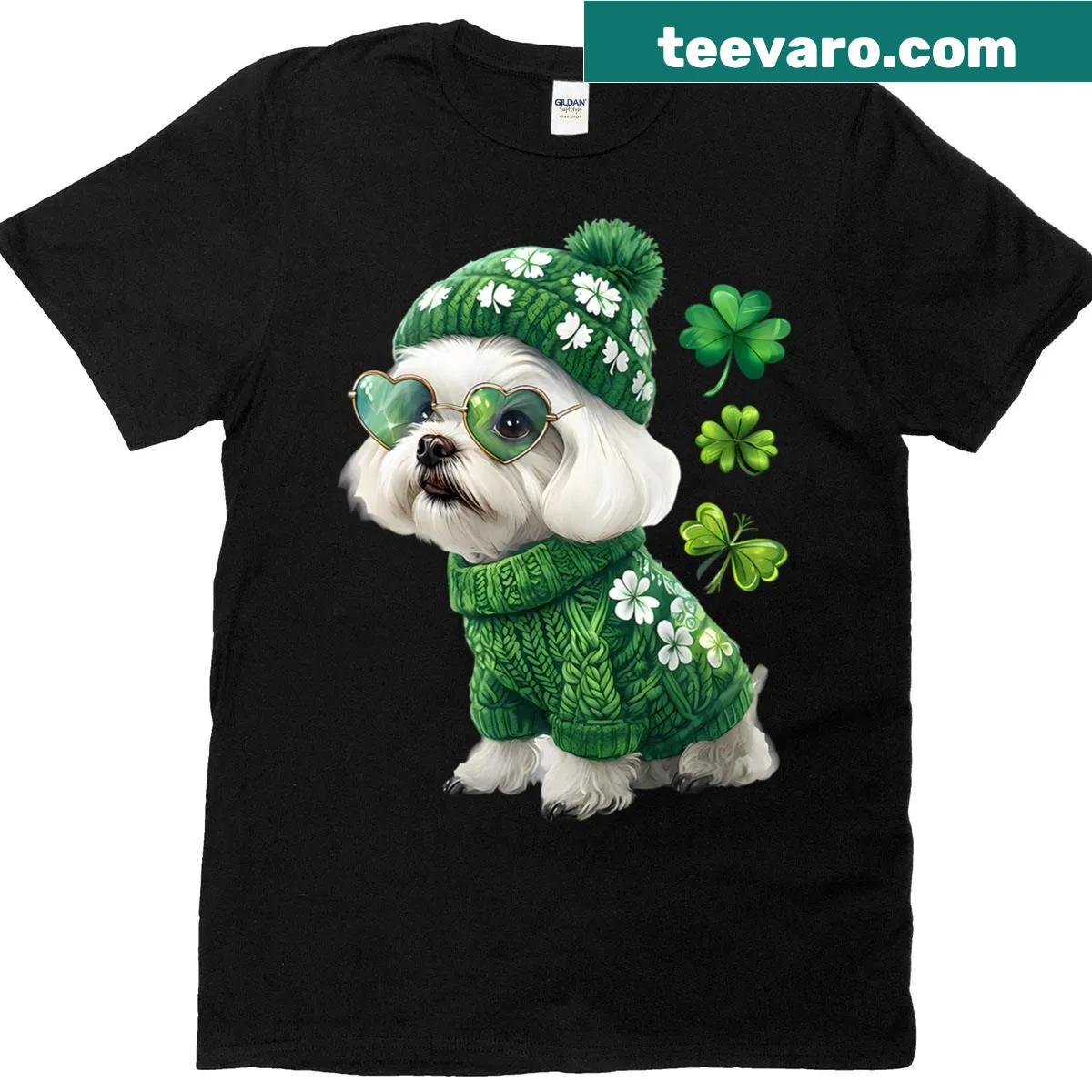 Maltese flag and shamrock St. Patrick's Day t-shirt — on a men's t-shirt