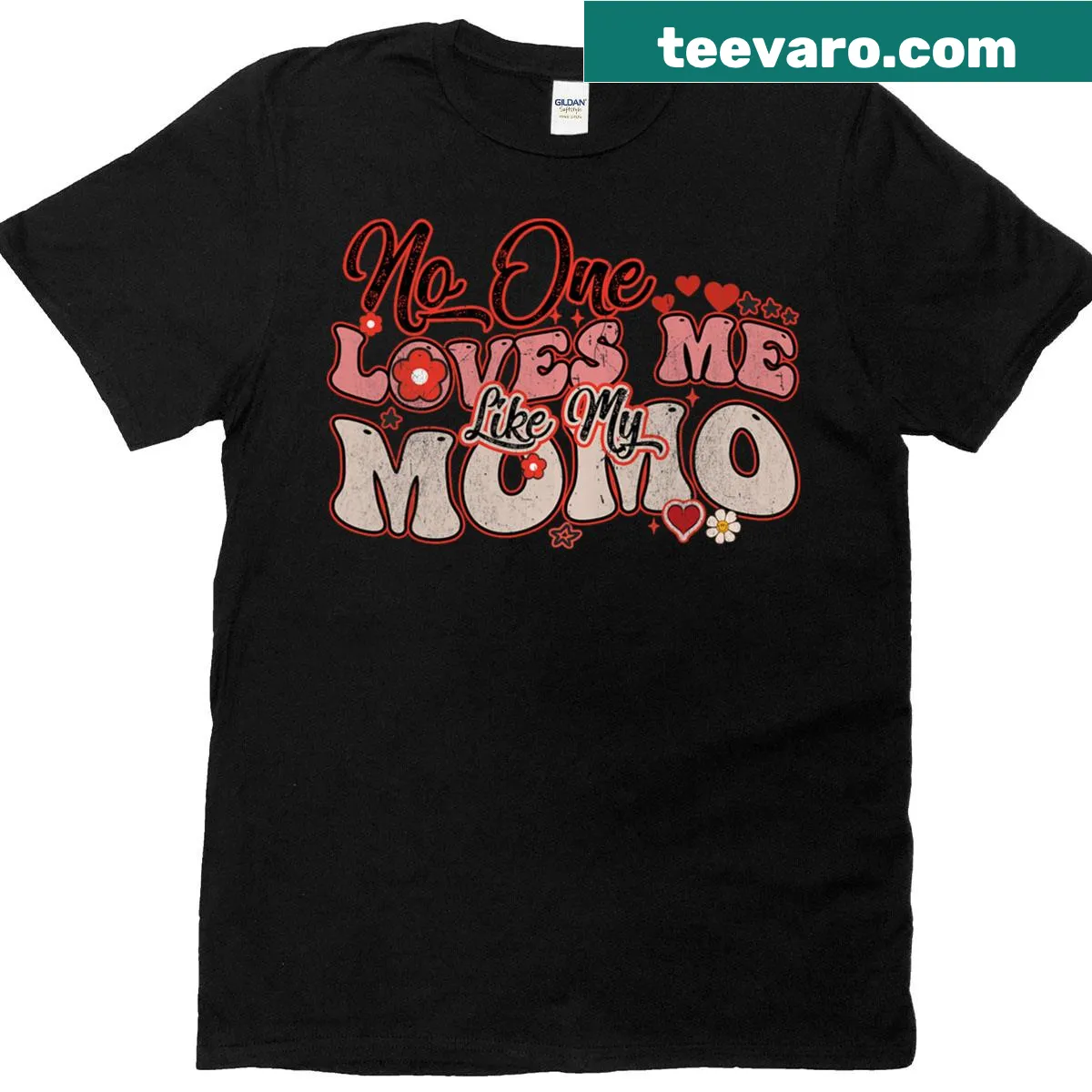 T-shirt featuring a groovy design celebrating love for mom — on a men's t-shirt