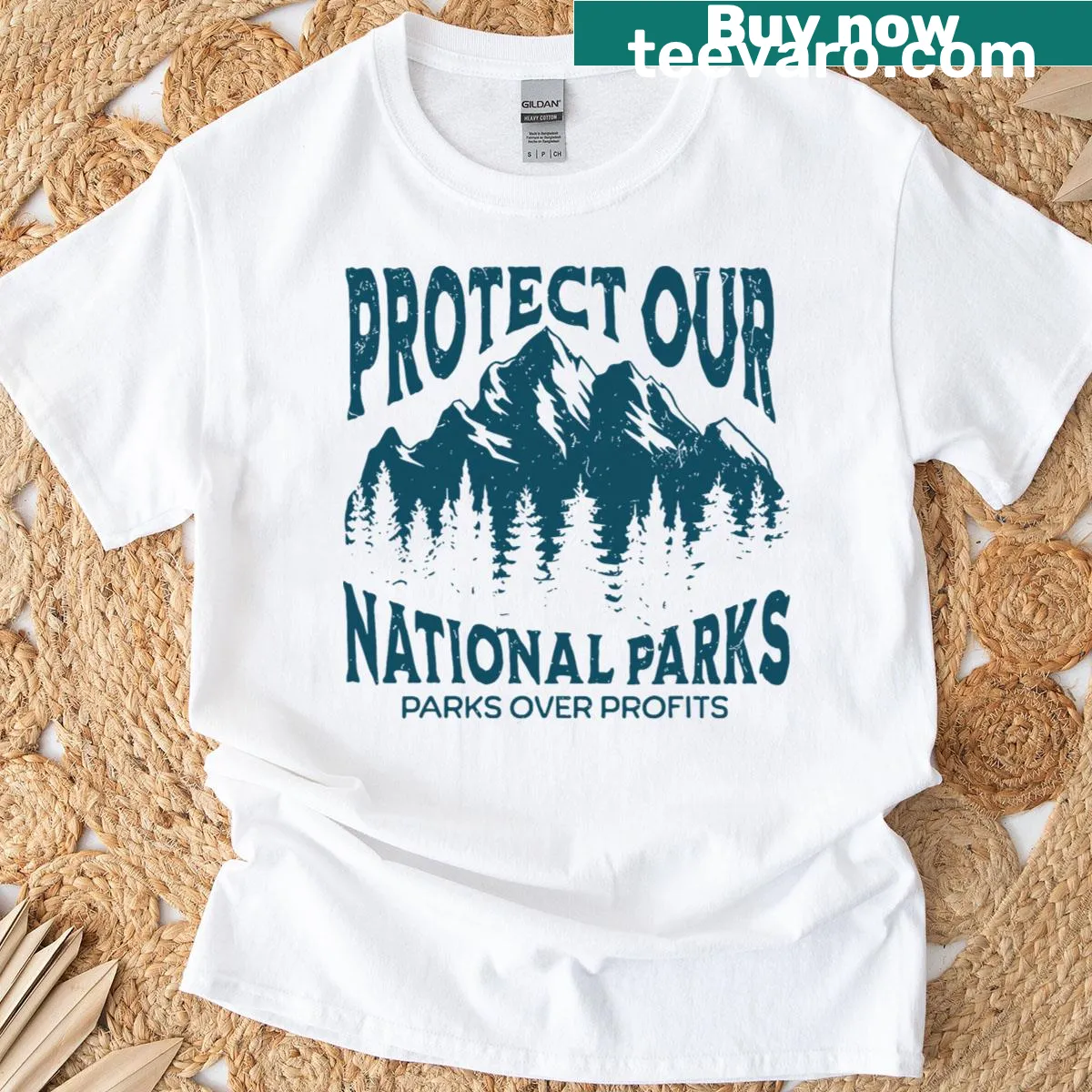 Retro vintage national parks graphic on men's t-shirt — on a men's t-shirt