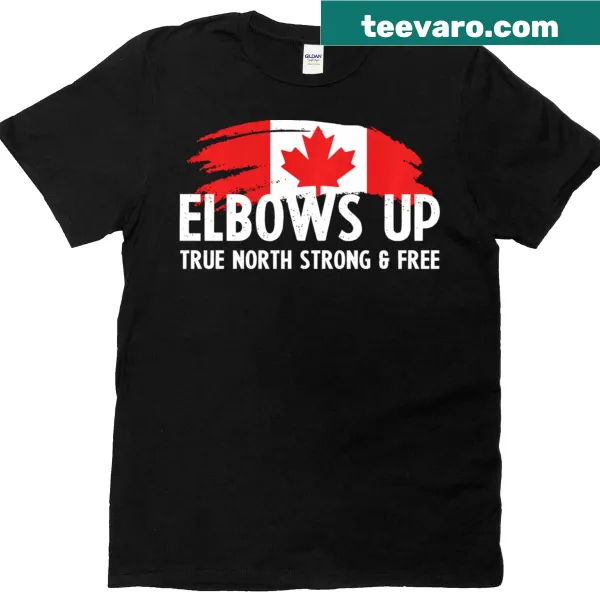 Patriotic t-shirt with TRUE North Strong and Free text