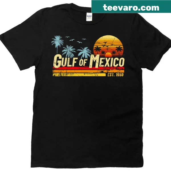 Vintage Gulf of Mexico beach-themed t-shirt for men