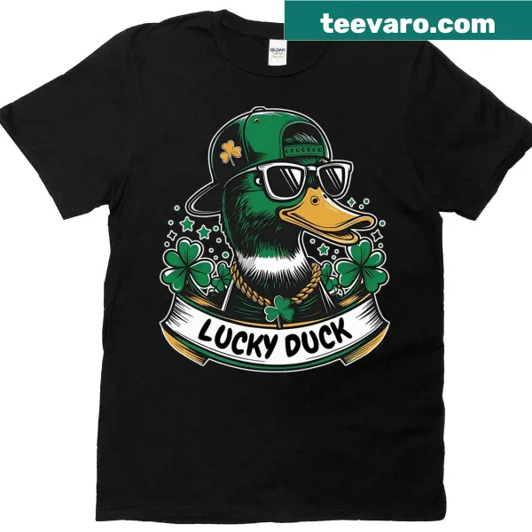 Playful duck hunting T-shirt with retro design
