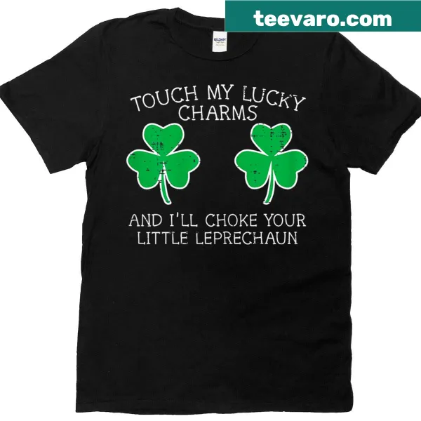 Funny St. Patrick's Day t-shirt with 'Touch My Lucky Charm' text