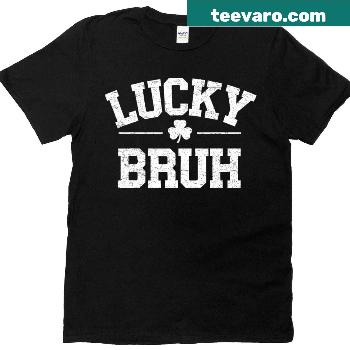 Lucky Bruh Boys T-shirt for kids with shamrock graphic — on a men's t-shirt
