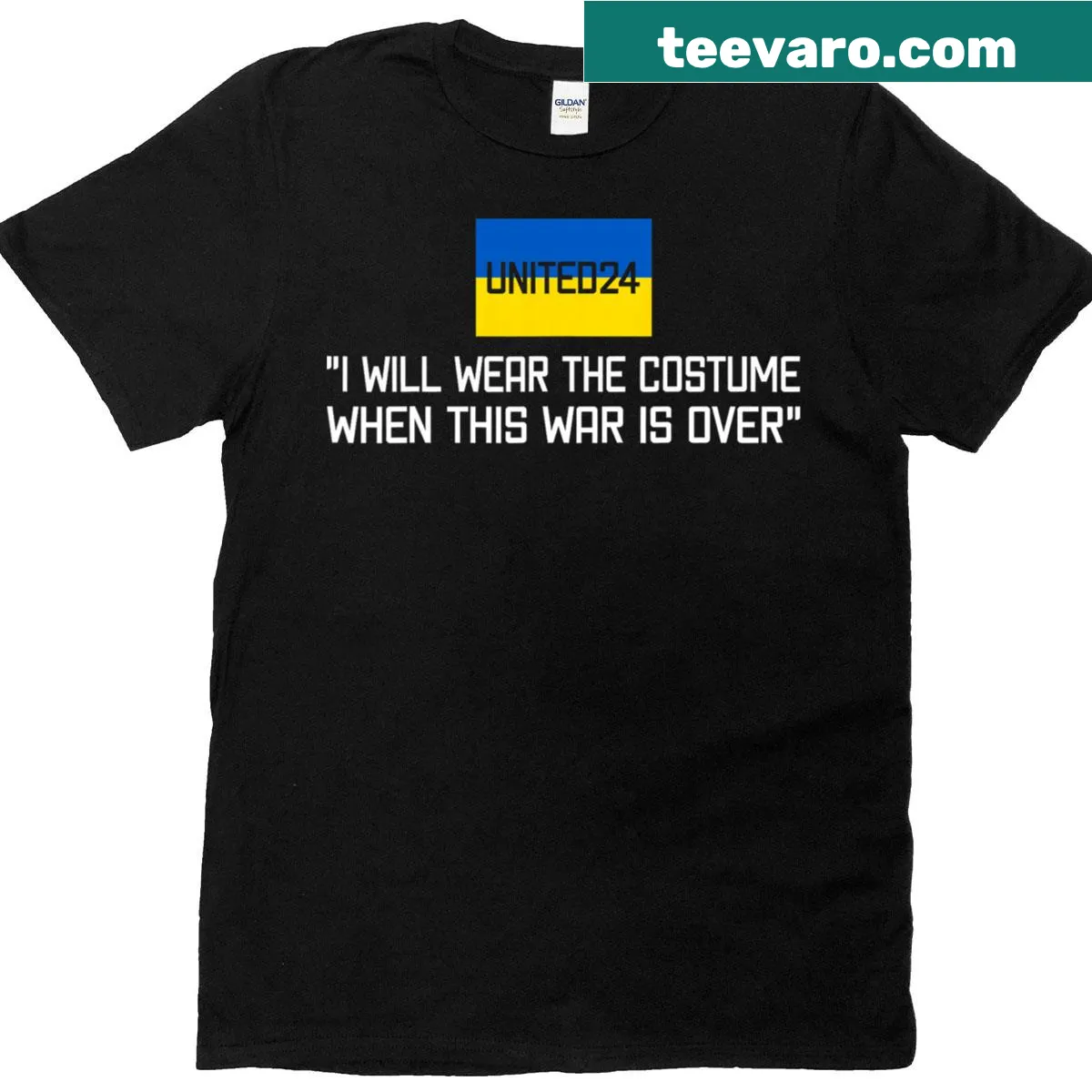 T-shirt with United24 logo and message about peace — on a men's t-shirt