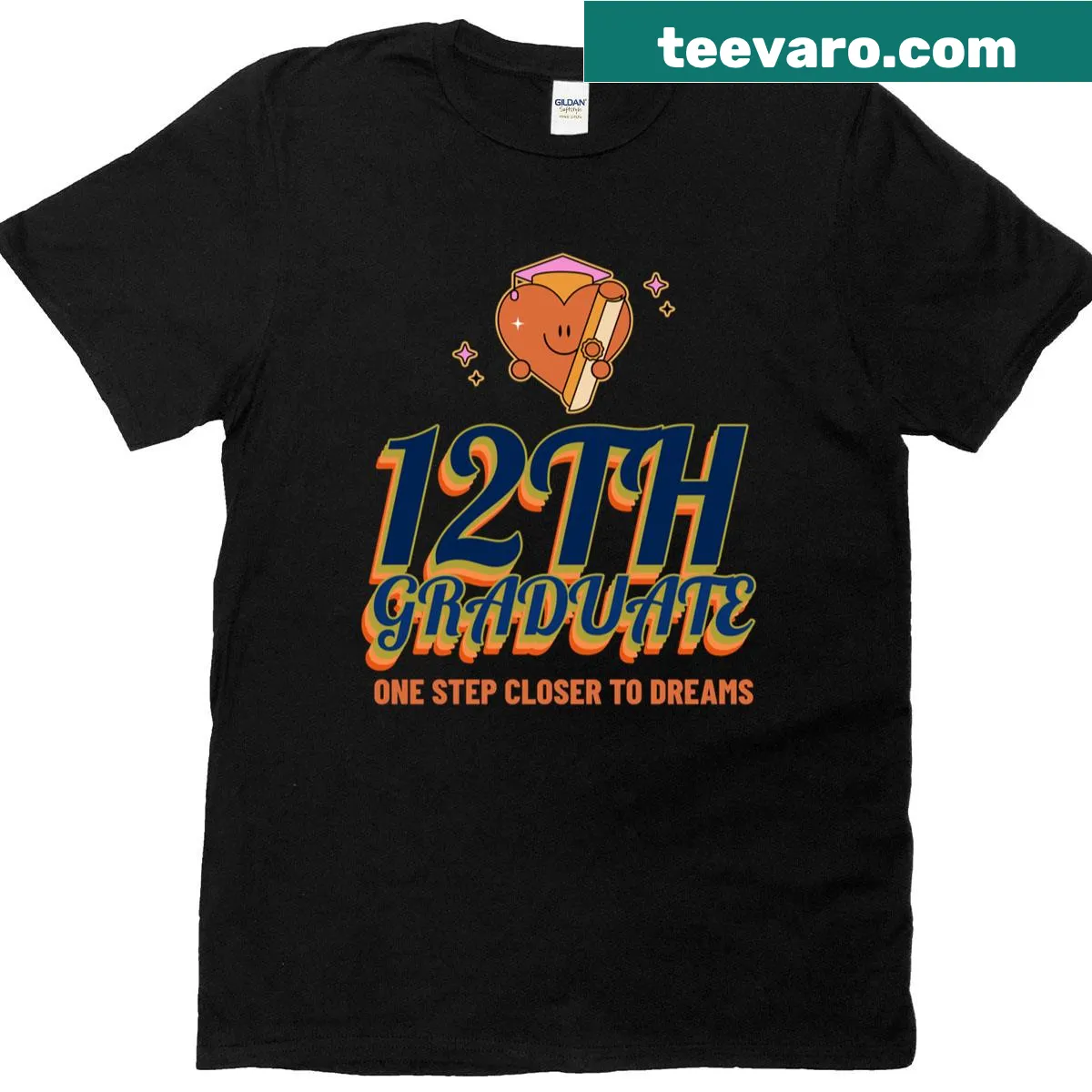 Inspirational T-shirt for 12th-grade graduates with motivational text. — on a men's t-shirt