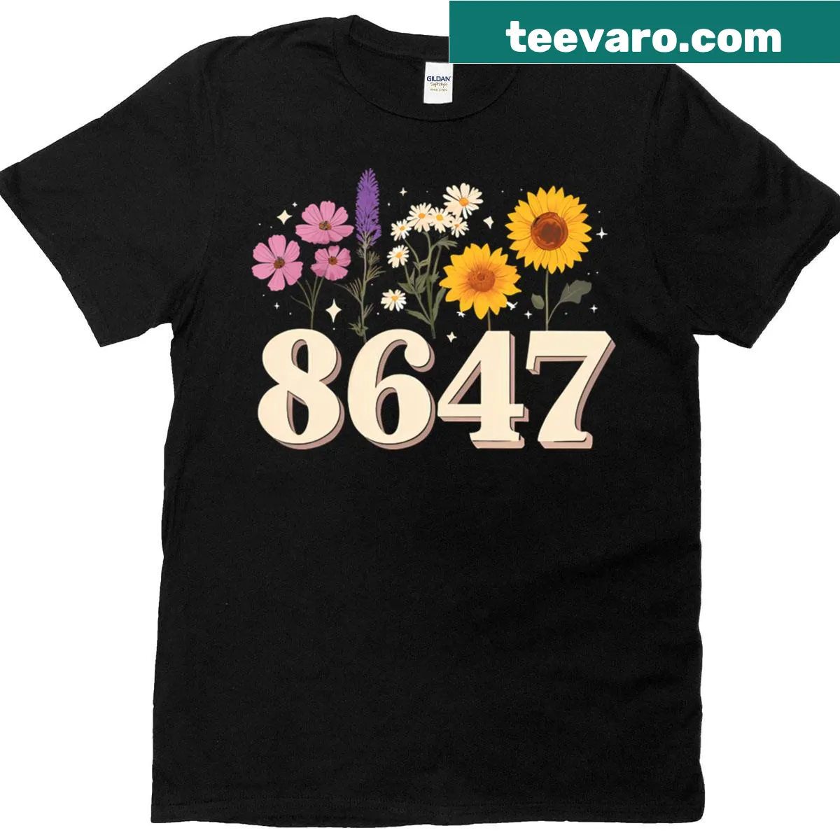 Floral illustration T-shirt with a subtle anti-Trump message. — on a men's t-shirt