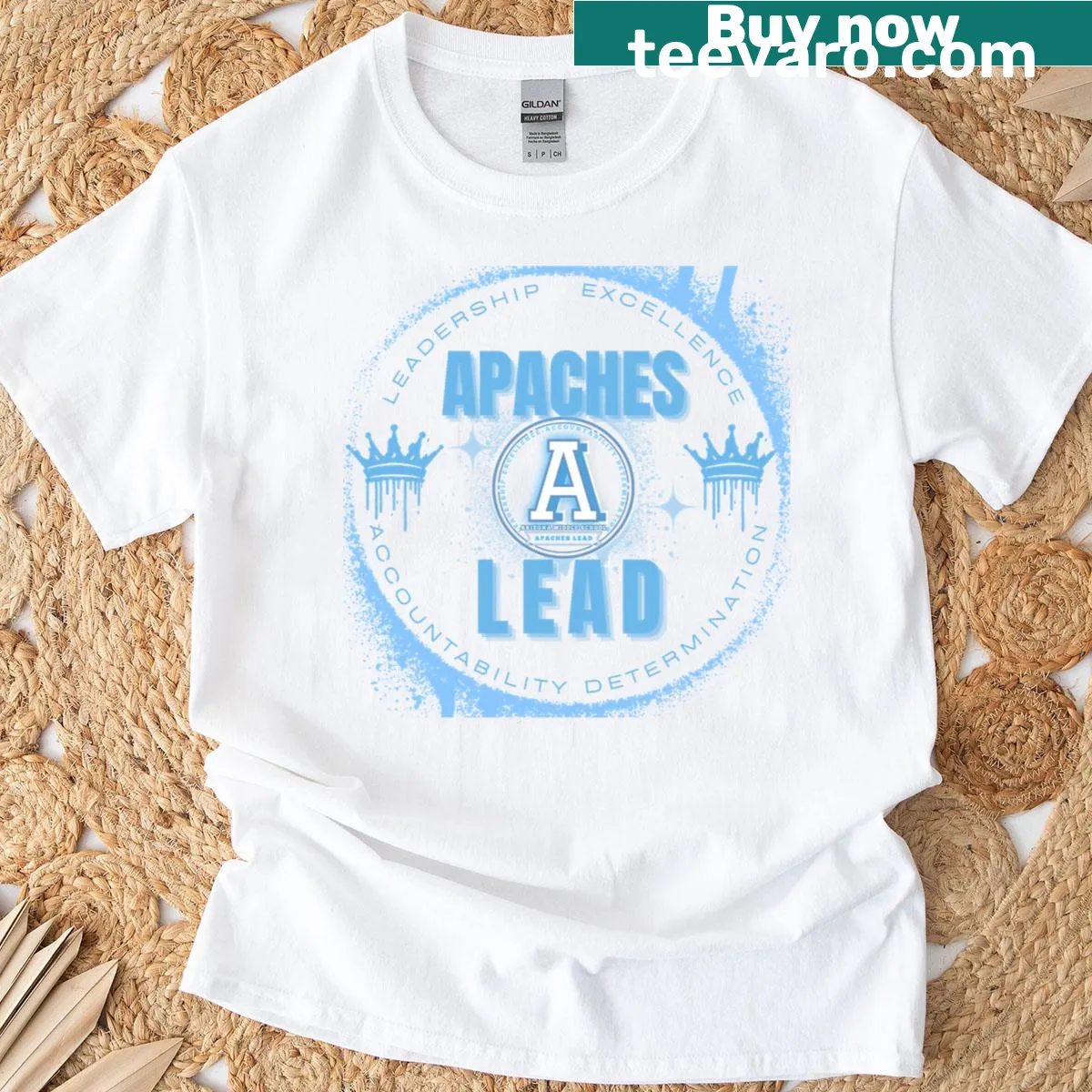 Arizona Apaches themed T-shirt with 'Lead Stickers' text — on a men's t-shirt