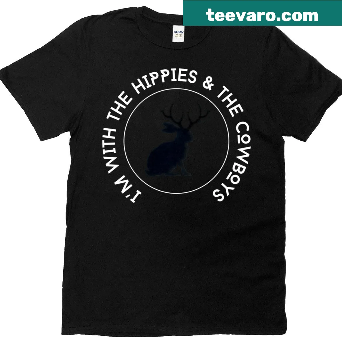 Bold white font T-shirt featuring Cowboys text — on a men's t-shirt