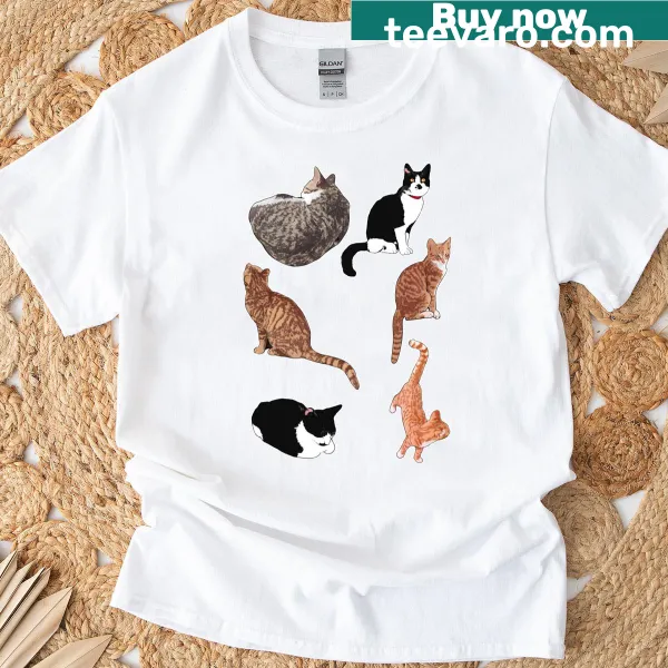 Adorable stray cat graphic on a t-shirt