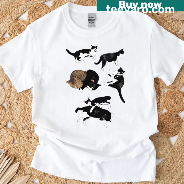 Adorable stray cat illustration on a T-shirt