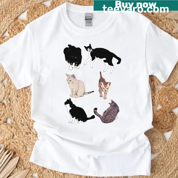 Charming stray cat illustration on a T-shirt