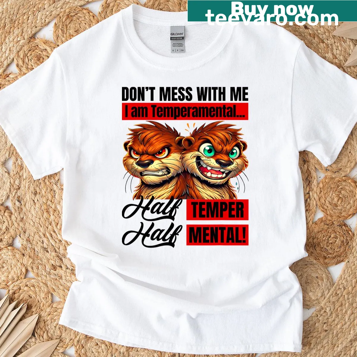 T-shirt with humorous phrase about temperament — on a men's t-shirt