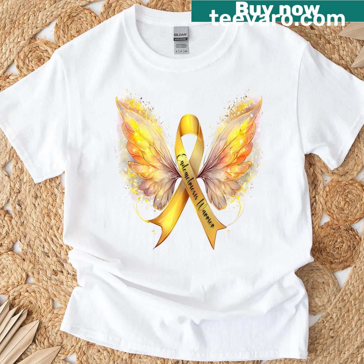 Endometriosis Warrior t-shirt with bold text design — on a men's t-shirt