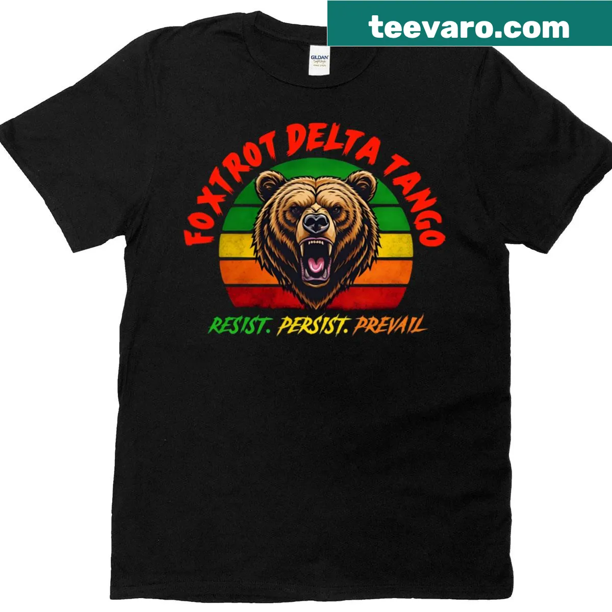 Vintage military tactical bear graphic on a t-shirt — on a men's t-shirt