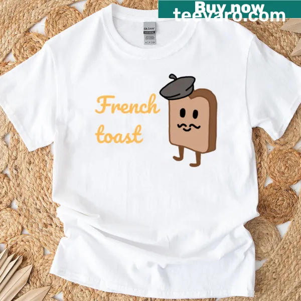 Whimsical t-shirt featuring an illustration of French toast