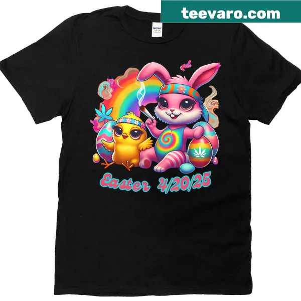 Easter bunny chick cartoon smoking cannabis