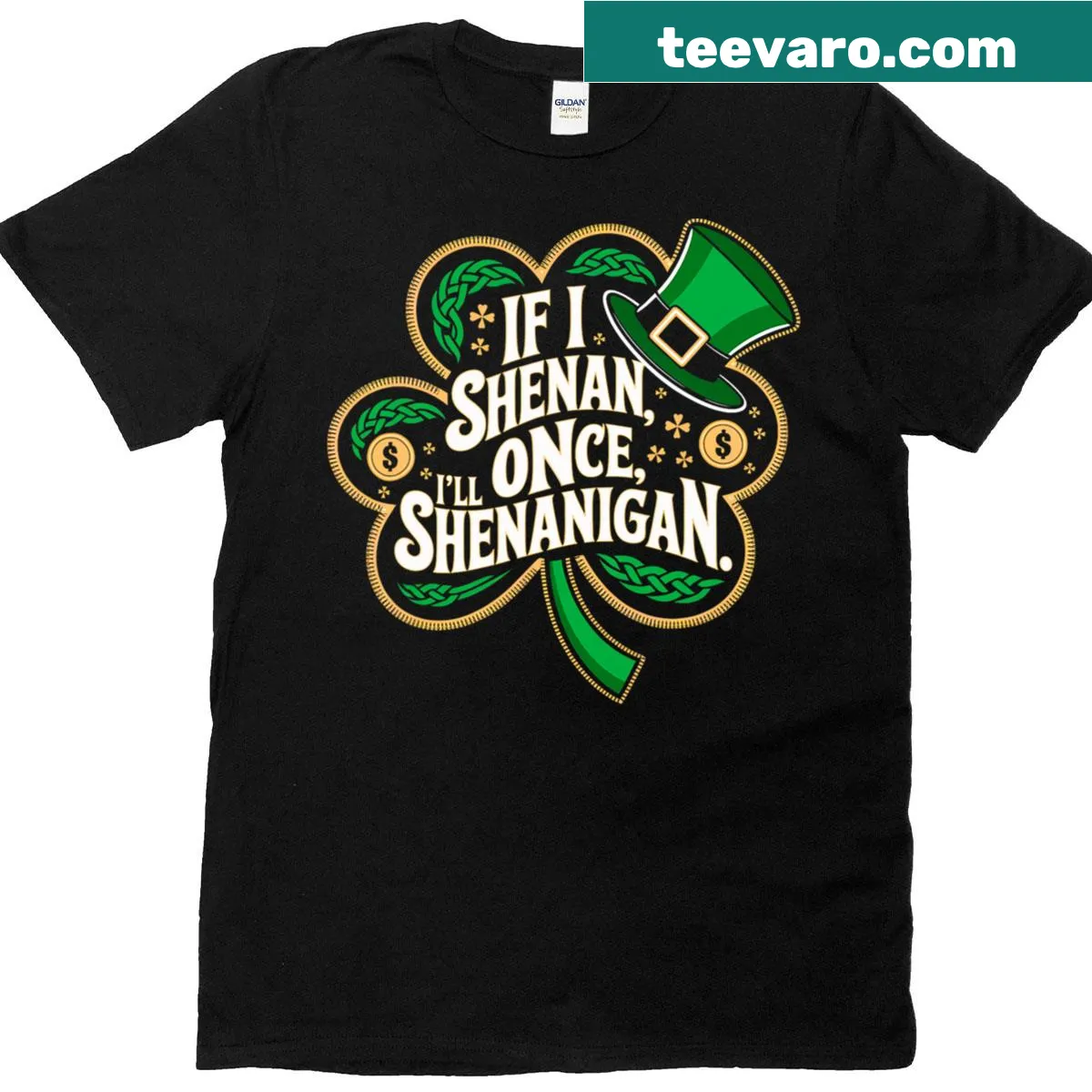 Funny St. Patrick's Day shirt with a playful pun — on a men's t-shirt