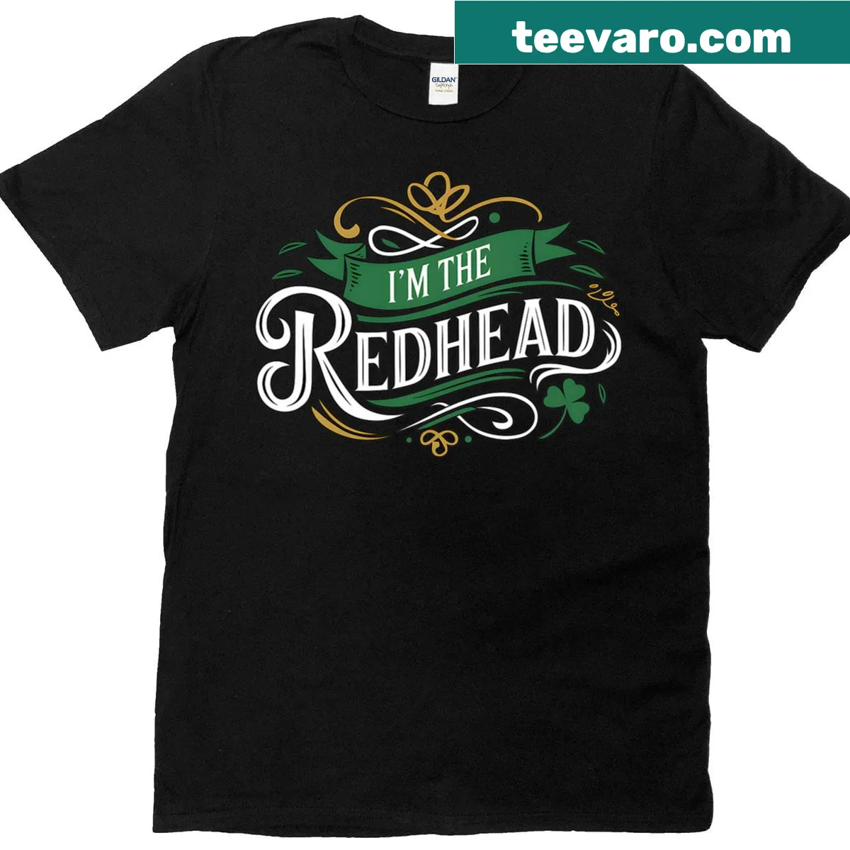 St. Patrick's Day t-shirt with 'Dibs On The Redhead' text — on a men's t-shirt