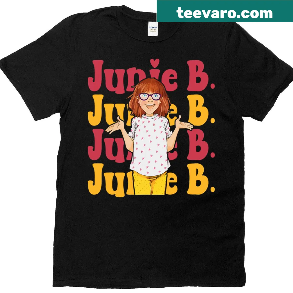 Cute cartoon T-shirt inspired by Junie B. Jones for teachers — on a men's t-shirt